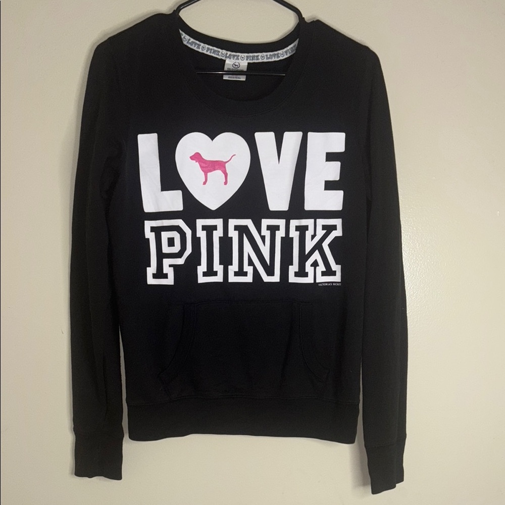 11. Victoria's Secret Black and White Love Pink Sweatshirt